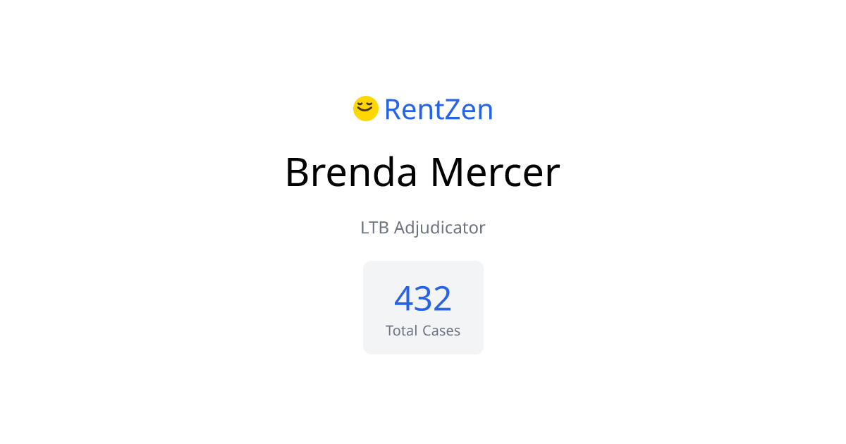 Brenda Mercer - LTB Adjudicator Win Rates & Past Decisions | RentZen