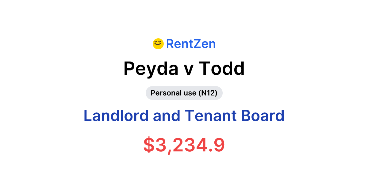 Peyda v Todd | Landlord Tenant Board Order