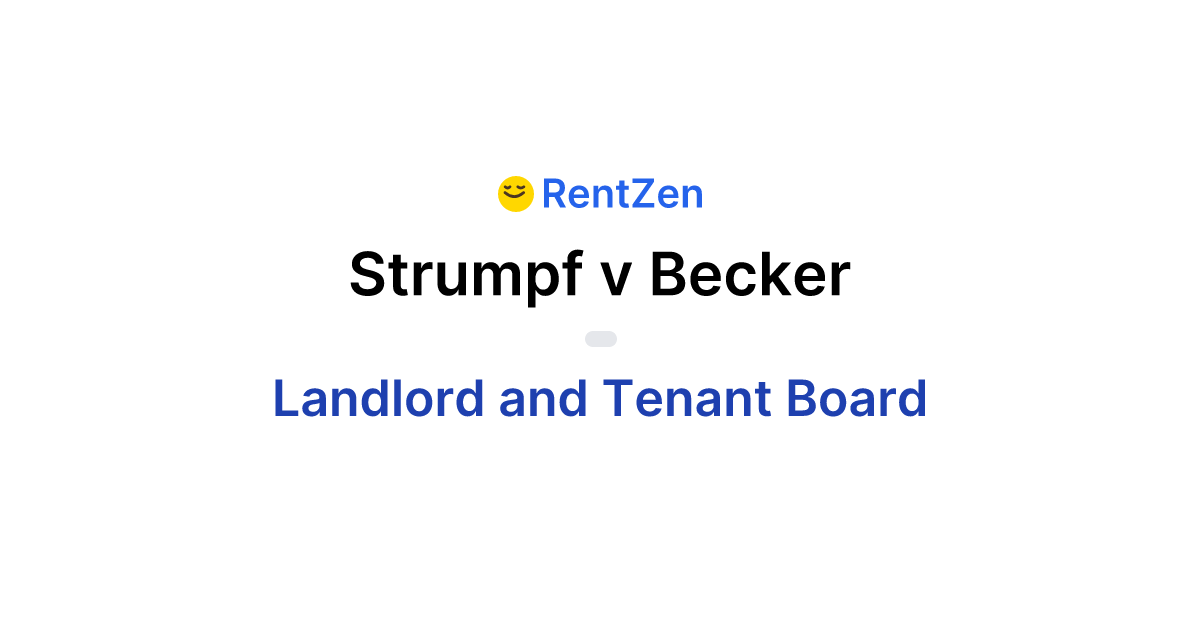Strumpf v Becker | Landlord Tenant Board Order