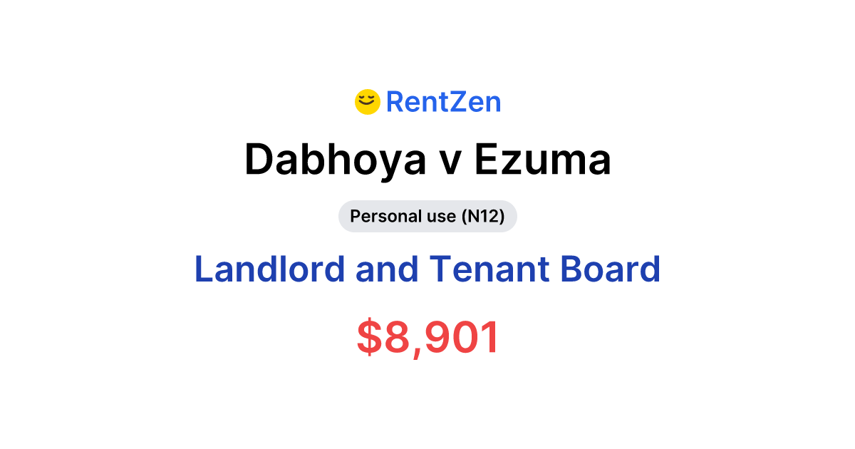 Dabhoya v Ezuma | Landlord Tenant Board Order