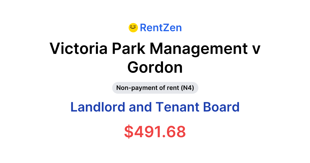 Victoria Park Management v Gordon | Landlord Tenant Board Order